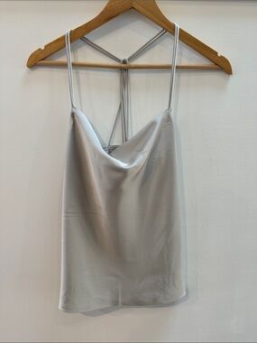 Abercrombie & Fitch Silver Satin Cowl Neck Camisole